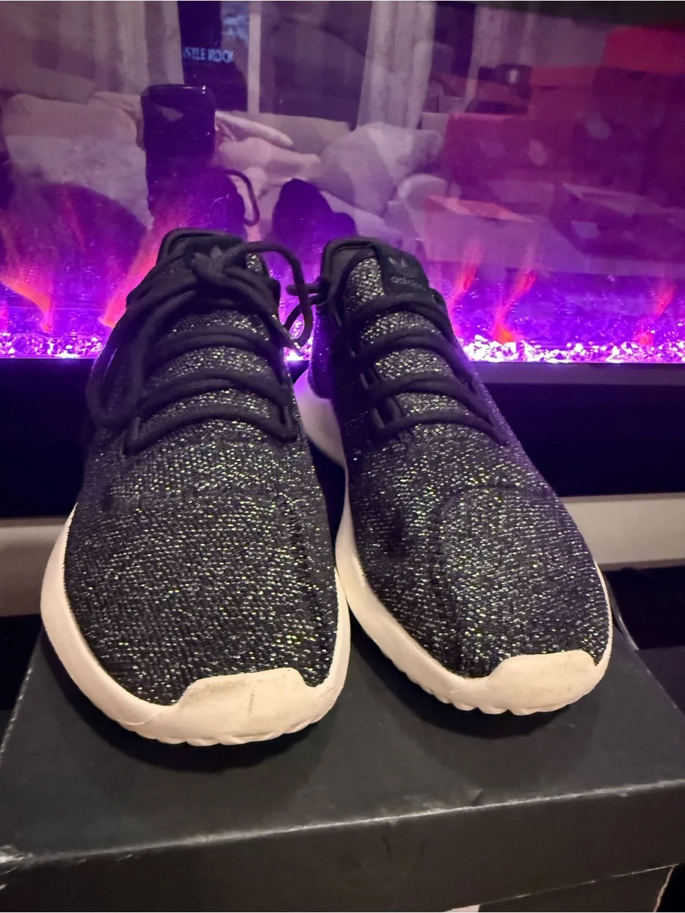 Adidas Black Tubular Doom sparkle Sneakers